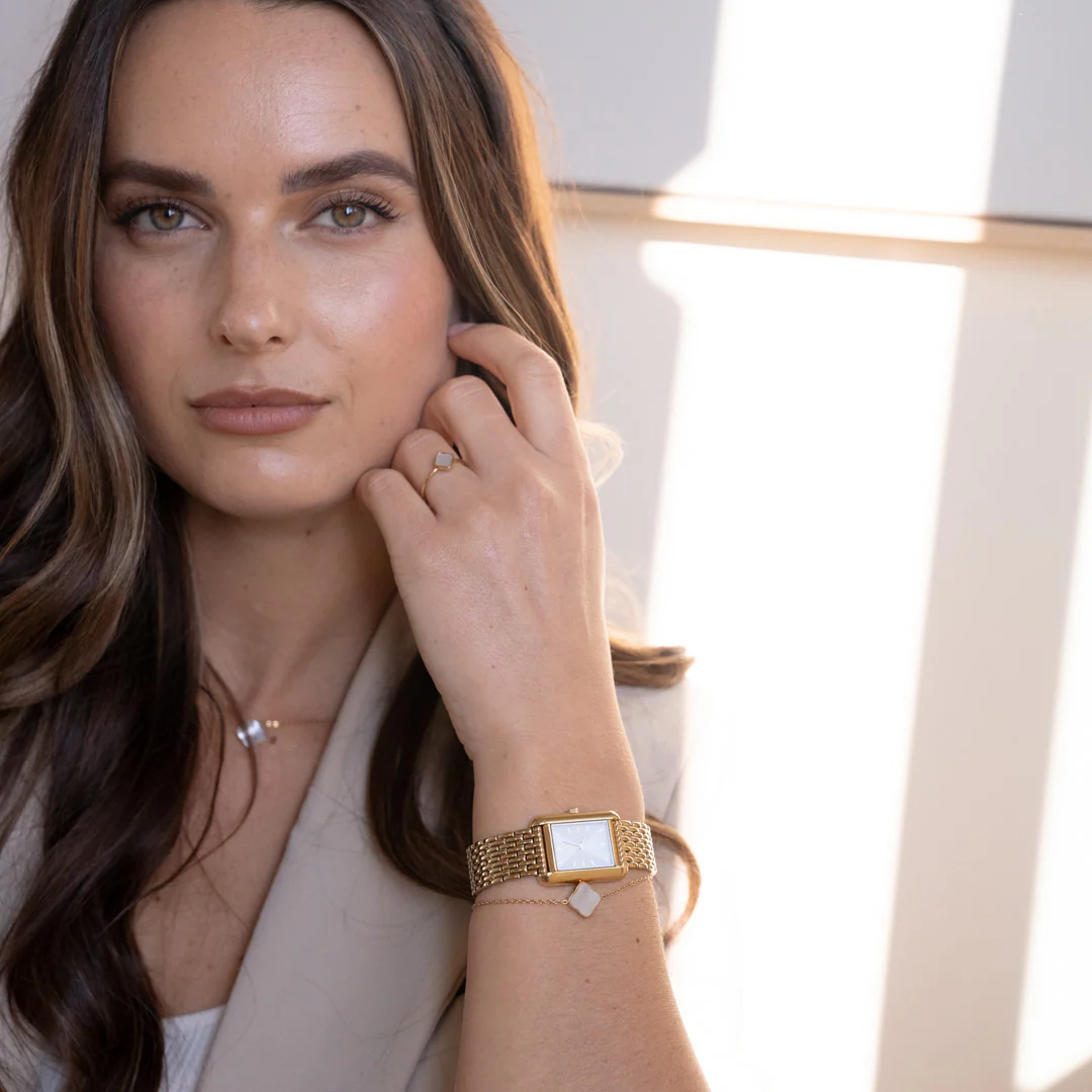 Flora Gold White Bracelet - Image 4