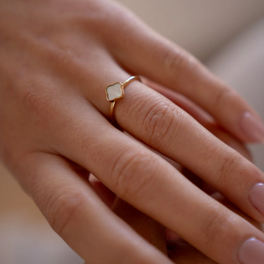 Flora Gold White Ring - Image 3