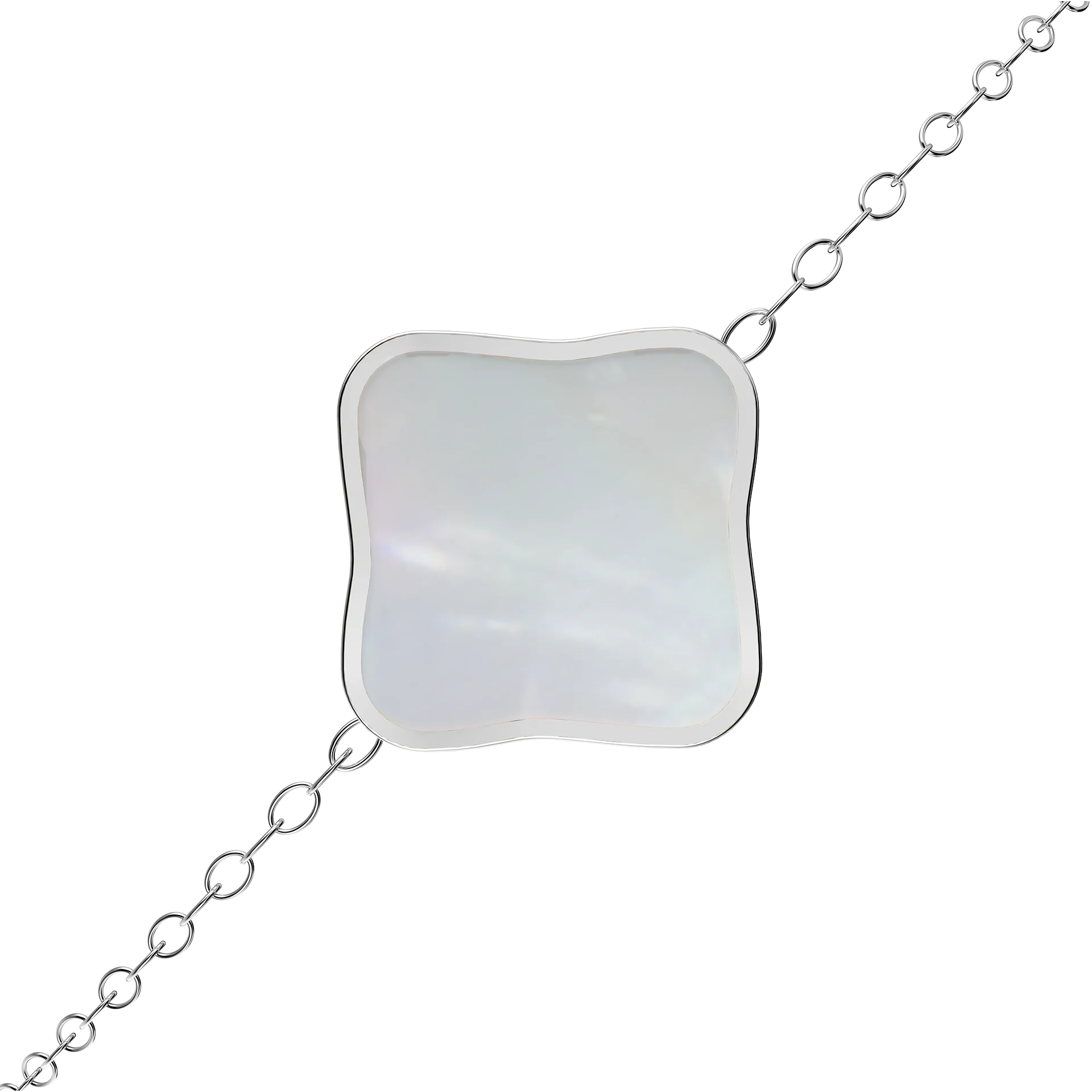 Flora Silver White Bracelet - Image 2