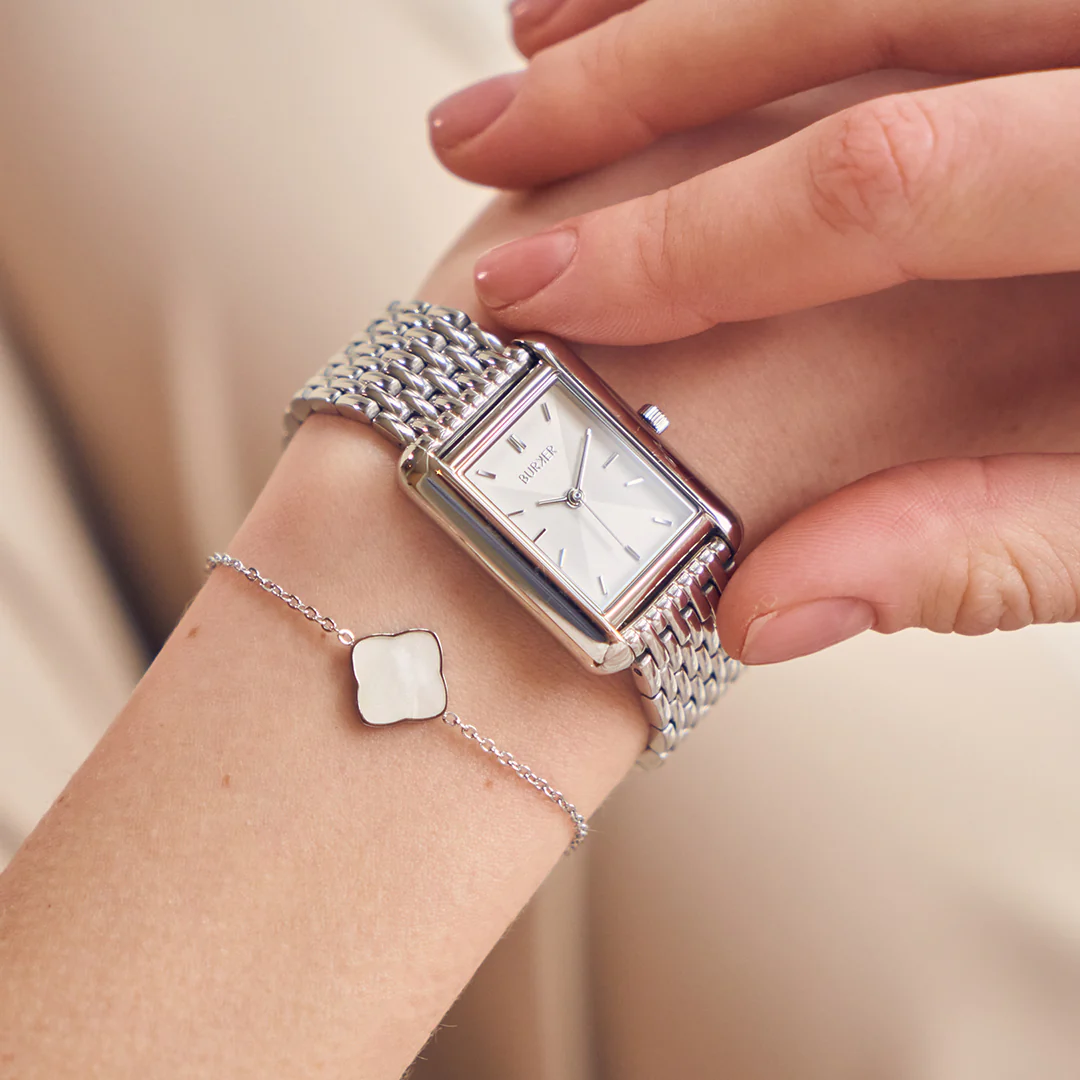Flora Silver White Bracelet - Image 3