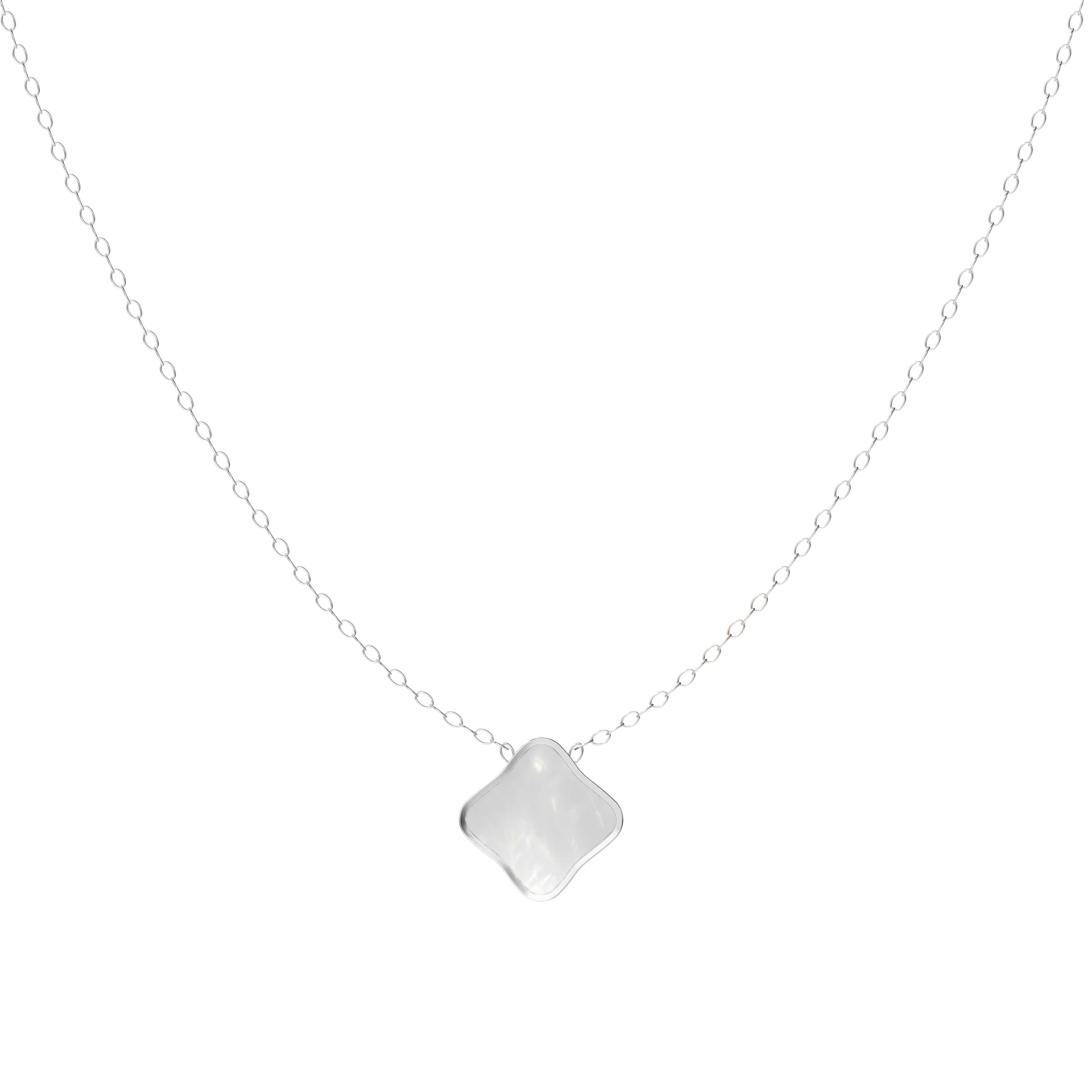 Flora Silver White Necklace