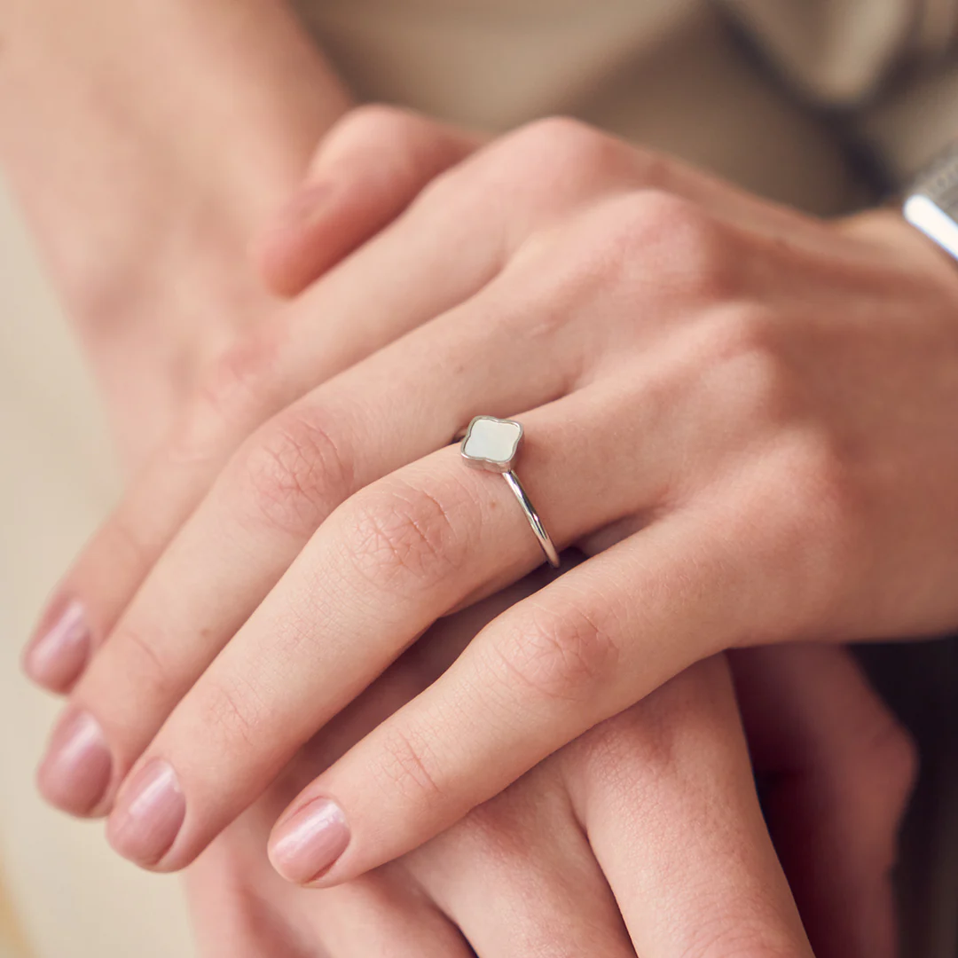 Flora Silver White Ring - Image 3