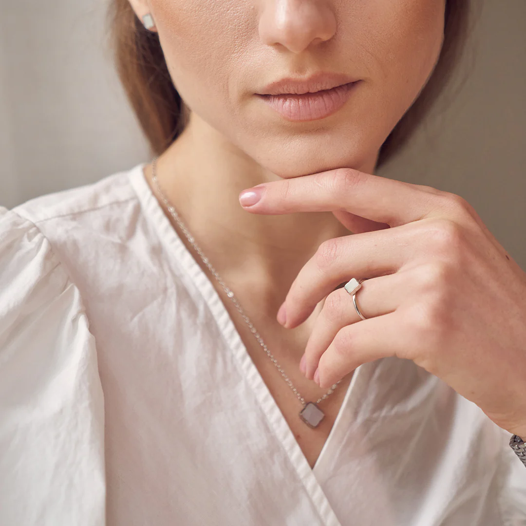 Flora Silver White Ring - Image 4