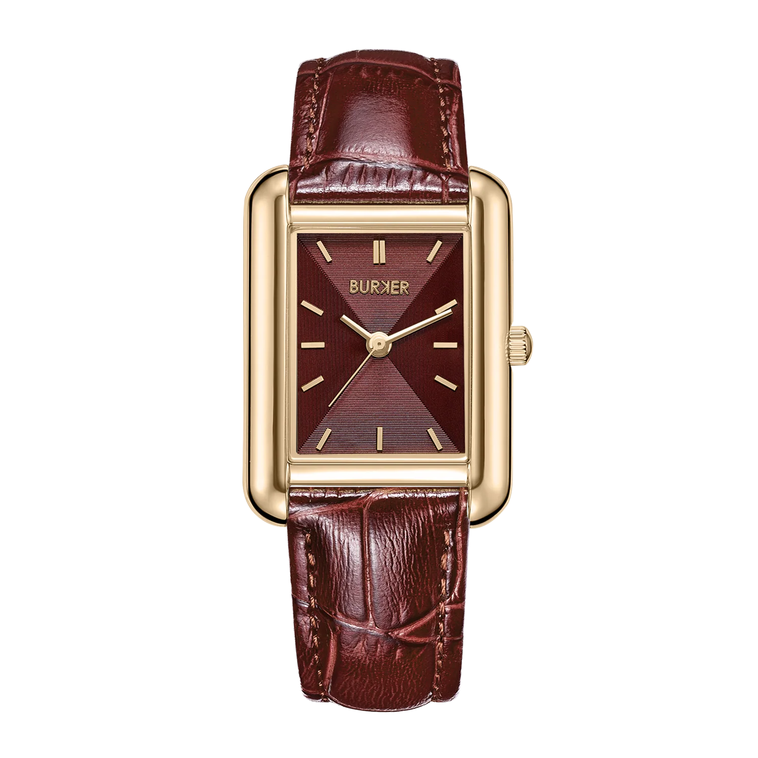Olivia Gold Burgundy Leather