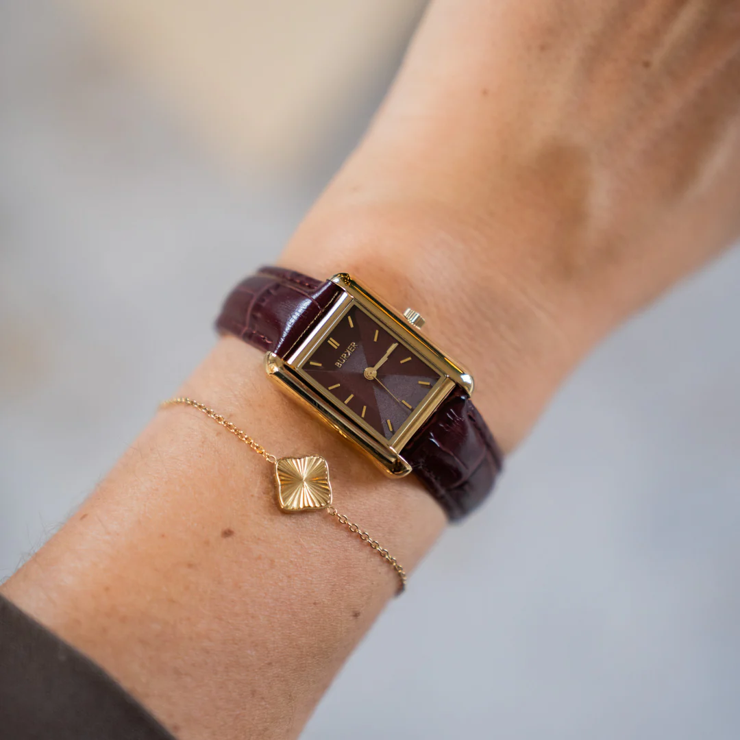 Olivia Gold Burgundy Leather - Image 5